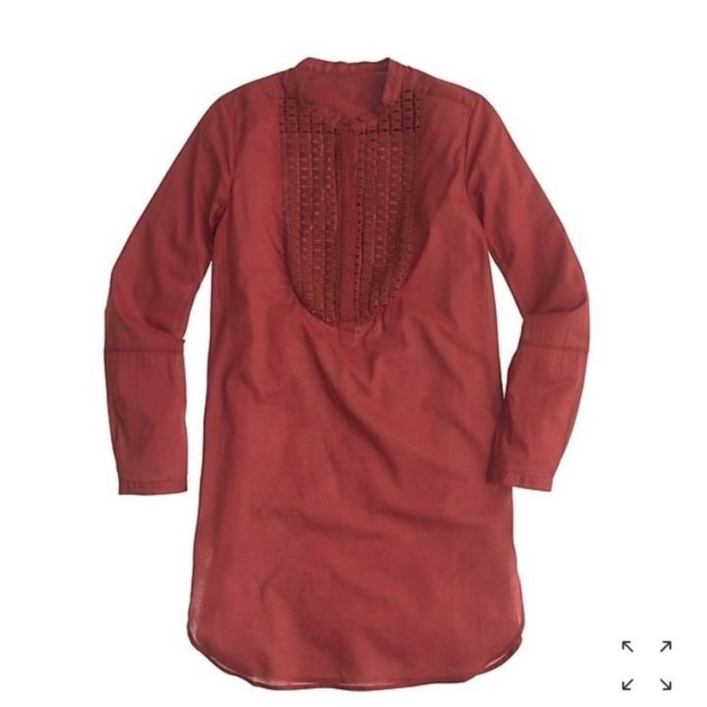 ISO J. Crew Eyelet Bib Cover-up in Dark Cognac
